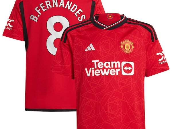 Bruno Fernandes Manchester United adidas Youth 2023/24 Home Replica Player Jersey - Red