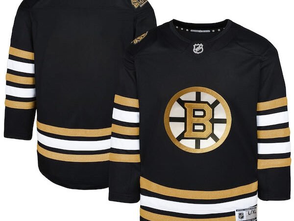 Boston Bruins Youth 100th Anniversary Premier Jersey - Black