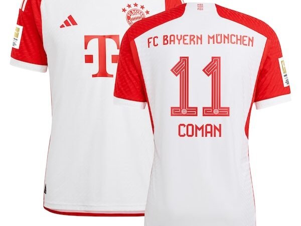 Kingsley Coman Bayern Munich adidas 2023/24 Home Authentic Jersey - White/Black