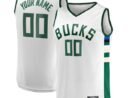 Milwaukee Bucks  Youth Fast Break Replica Custom Jersey - Association Edition - White