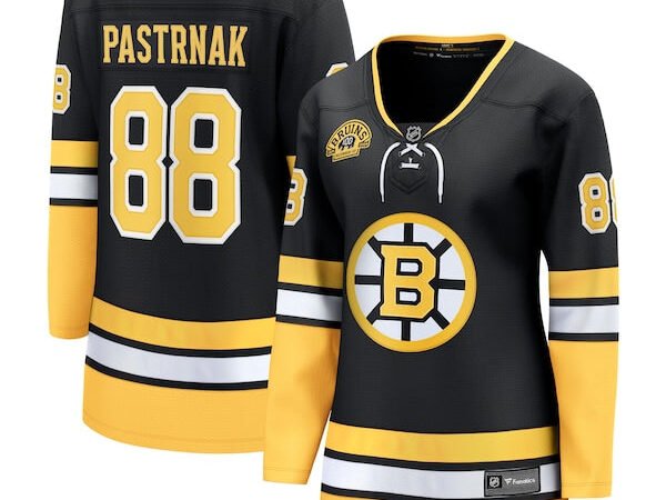 David Pastrnak Boston Bruins  Women's 100th Anniversary Premier Breakaway Player Jersey - Black