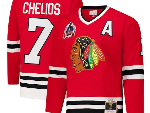 Chris Chelios Chicago Blackhawks 1991-92 Power Play Jersey - Red