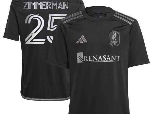 Walker Zimmerman Nashville SC adidas Youth 2024 Man In Black Kit Replica Player Jersey - Black