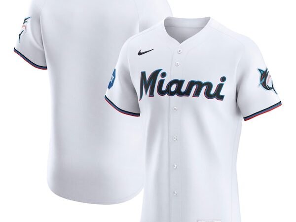Miami Marlins Nike Home Elite Jersey - White