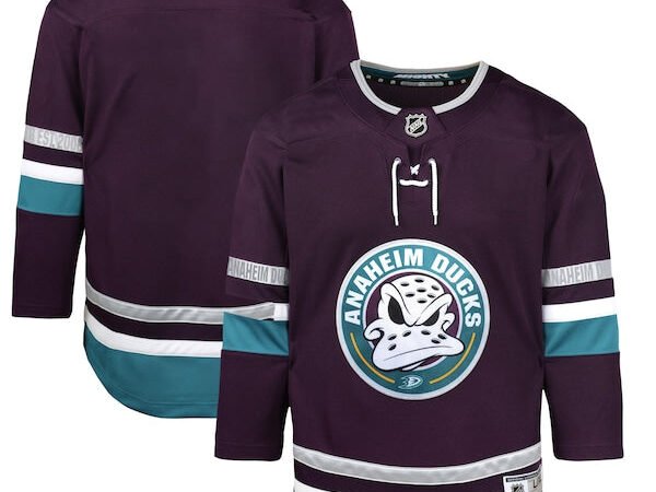 Anaheim Ducks Youth 30th Anniversary Premier Jersey – Purple