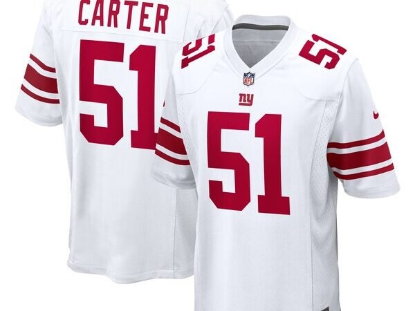 Abdul Carter New York Giants Nike First Round Pick Game Jersey - White/Red/Royal