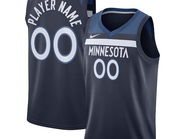 Minnesota Timberwolves Nike Swingman Custom Jersey Navy - Icon Edition