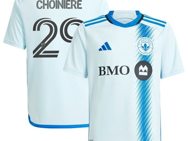 Mathieu Choinière CF Montreal adidas Youth 2024 La Main Replica Player Jersey – Light Blue