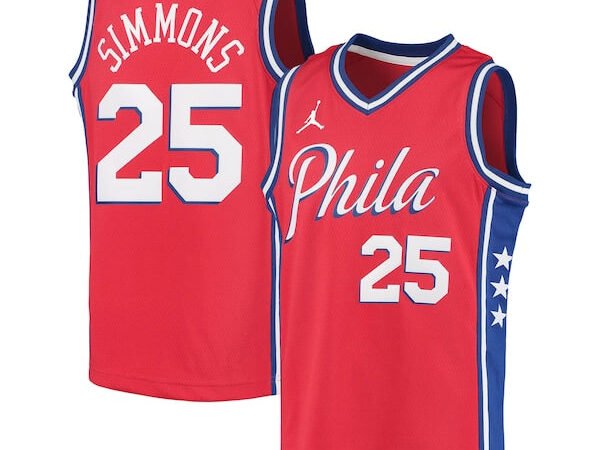 Ben Simmons Philadelphia 76ers Jordan Brand Youth 2020/21 Swingman Player Jersey - Statement Edition - Red