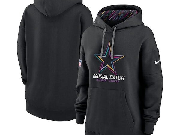 Dallas Cowboys Nike Women's 2024 NFL Crucial Catch Club Pullover Hoodie - Black