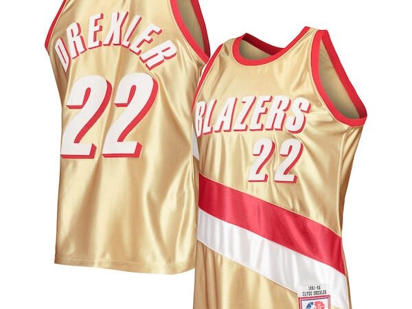 Clyde Drexler Portland Trail Blazers 75th Anniversary 1991/92 Hardwood Classics Swingman Jersey - Gold