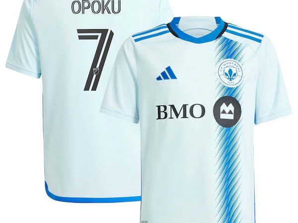 Kwadwo Opoku CF Montreal adidas Youth 2024 La Main Replica Player Jersey – Light Blue