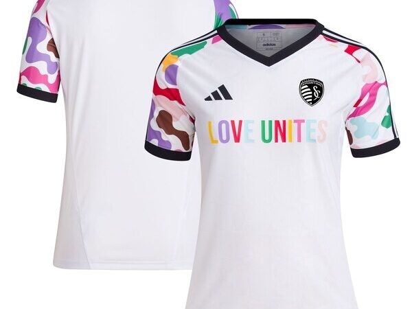 Sporting Kansas City adidas Women's 2024 Pride Pre-Match Top - White