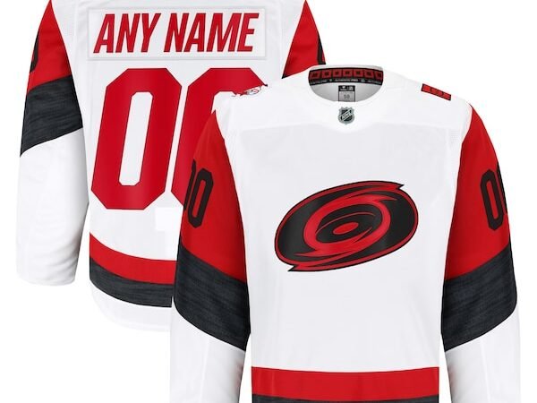Carolina Hurricanes  Away Authentic Pro Custom Jersey - White/Black