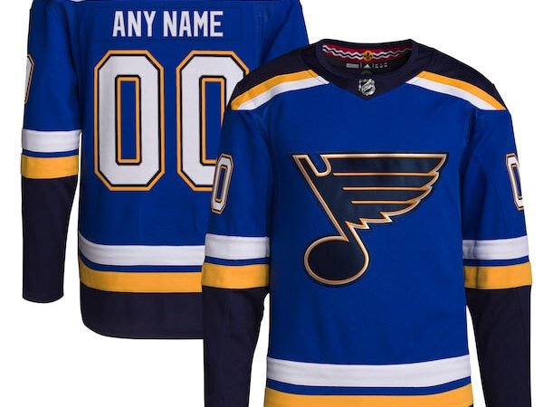 St. Louis Blues adidas Home Primegreen Authentic Custom Jersey - Royal
