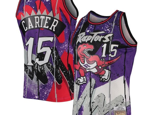 Vince Carter Toronto Raptors Hardwood Classics 1998/99 Hyper Hoops Swingman Jersey - Purple