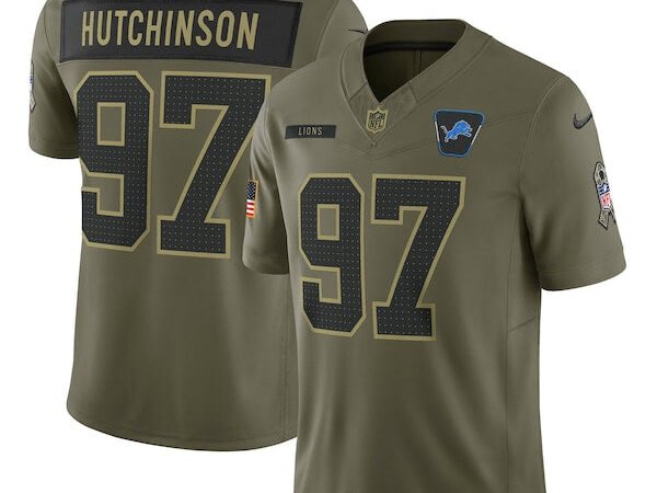Aidan Hutchinson Detroit Lions Nike 2025 Salute to Service Limited Jersey - Olive