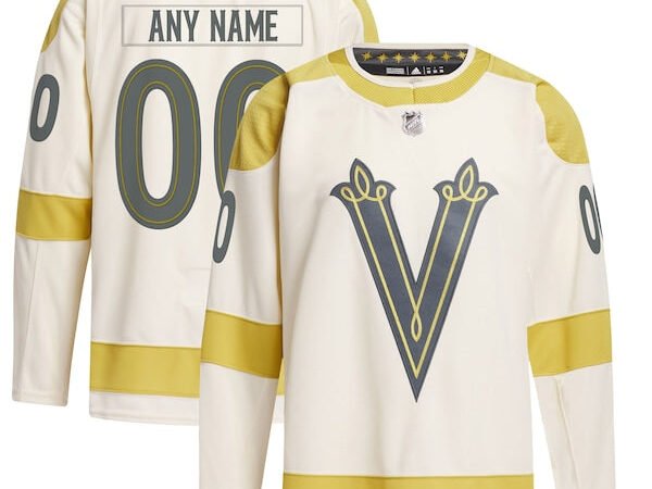 Vegas Golden Knights adidas 2024 NHL Winter Classic Primegreen Authentic Custom Jersey - Cream