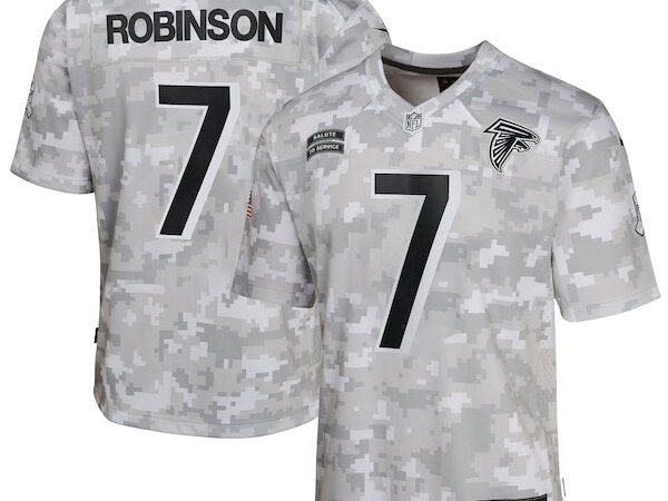 Bijan Robinson Atlanta Falcons Nike Youth 2024 Salute to Service Game Jersey - Arctic Camo