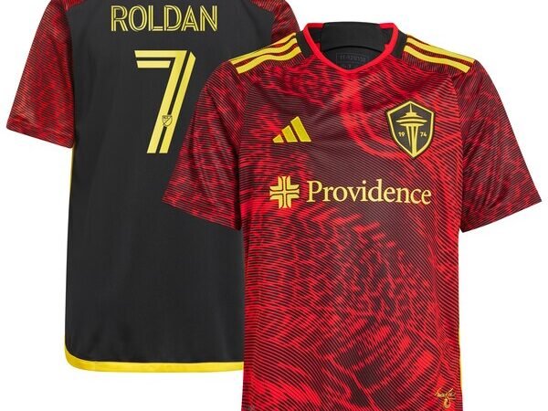 Cristian Roldan Seattle Sounders FC adidas Youth 2024 The Bruce Lee Kit Replica Player Jersey – Red