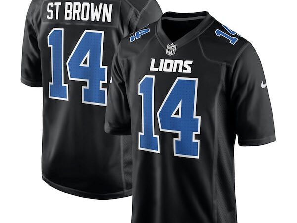 Amon-Ra St. Brown Detroit Lions Nike Carbon Fashion Jersey - Carbon Black