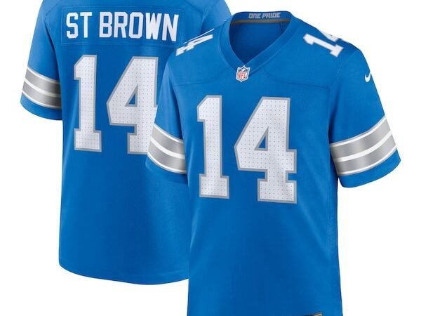 Amon-Ra St. Brown Detroit Lions Nike Game Jersey - Blue/White