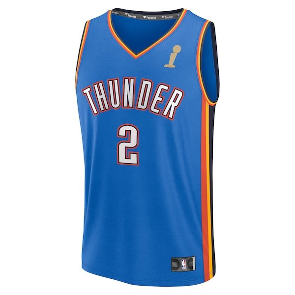 Shai Gilgeous-Alexander Oklahoma City Thunder 2025 NBA Finals Champions Fast Break Replica Player Jersey - Blue - Icon Edition