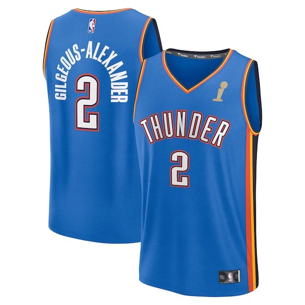 Shai Gilgeous-Alexander Oklahoma City Thunder 2025 NBA Finals Champions Fast Break Replica Player Jersey - Blue - Icon Edition