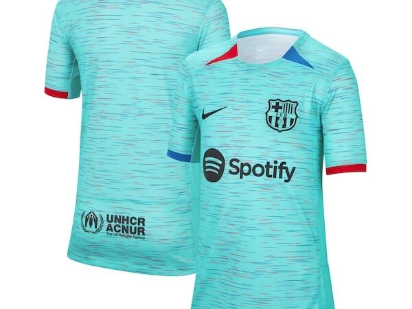 Barcelona Nike Youth 2023/24 Third Replica Jersey - Aqua