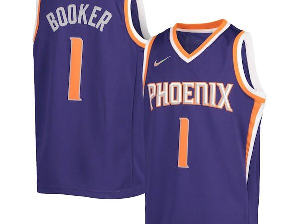 Devin Booker Phoenix Suns Nike Youth 2021/22 Diamond Swingman Jersey - Icon Edition - Purple