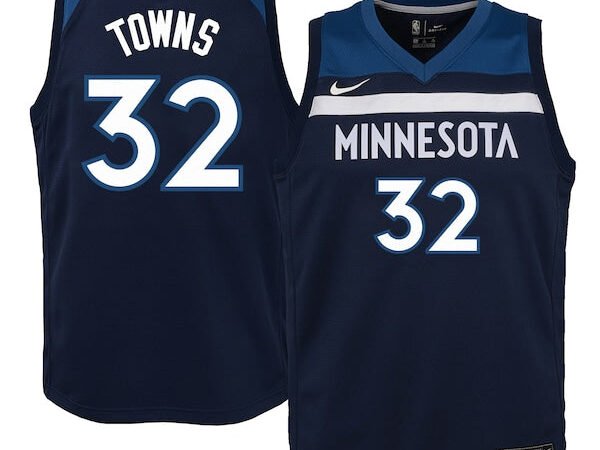 Karl-Anthony Towns Minnesota Timberwolves Nike Youth Swingman Jersey Navy - Icon Edition