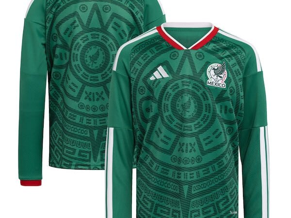 Mexico National Team adidas Youth FIFA x World Cup 2026 Home Replica Long-Sleeve Jersey - Green