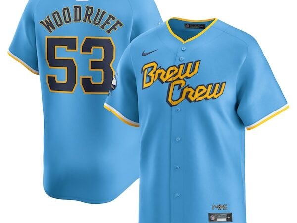 Brandon Woodruff Milwaukee Brewers Nike City Connect Limited Player Jersey - Powder Blue