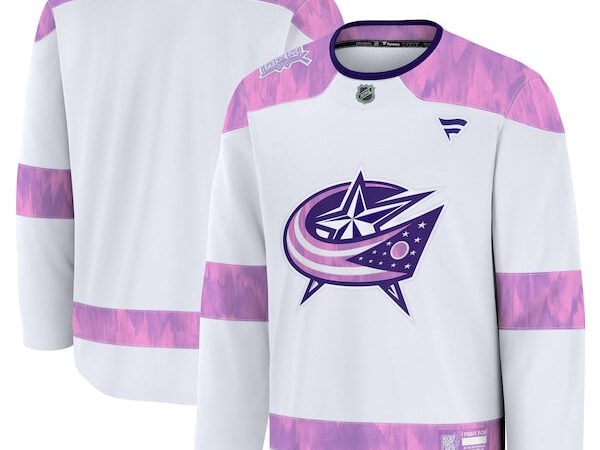 Columbus Blue Jackets 2024 Hockey Fights Cancer Practice Jersey - White