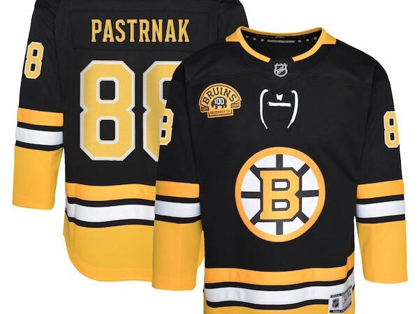 David Pastrnak Boston Bruins Youth 100th Anniversary Premier Player Jersey - Black