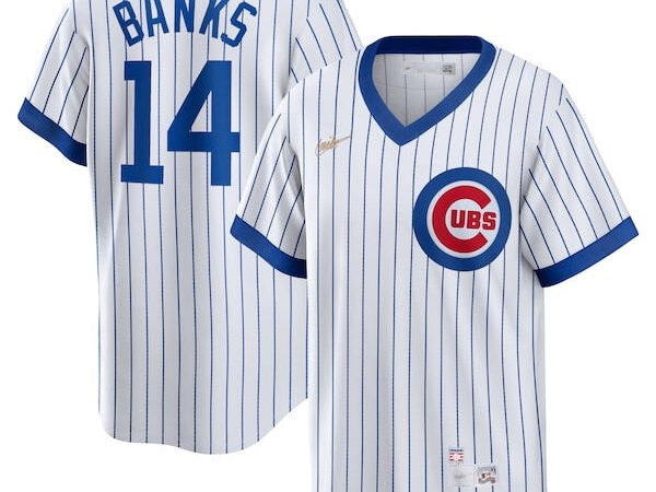 Ernie Banks Chicago Cubs Nike Home Cooperstown Collection Player Jersey - White