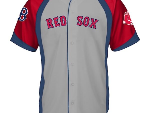 Boston Red Sox Big & Tall Colorblock Full-Snap Jersey -Gray/Navy