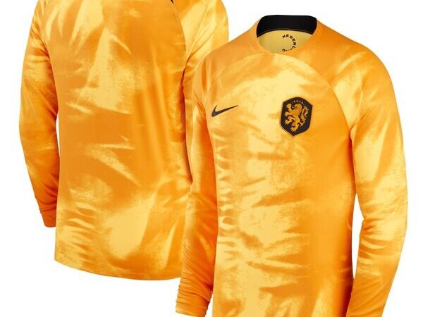 Netherlands National Team Nike Youth 2022/23 Home Breathe Stadium Replica Blank Long Sleeve Jersey - Orange