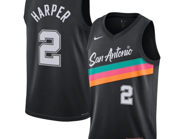 San Antonio Spurs Nike 2025/26 City Edition Swingman Jersey - Black - Dylan Harper - Unisex