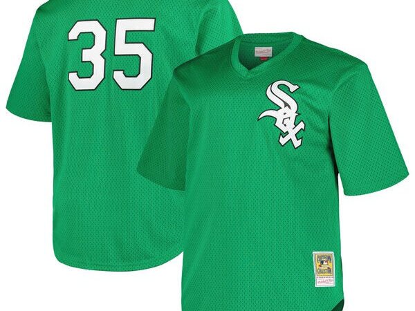 Frank Thomas Chicago White Sox Profile Big & Tall Cooperstown Collection Mesh Batting Practice Jersey - Kelly Green/Black