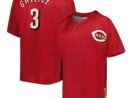 Ken Griffey Jr. Cincinnati Reds Cooperstown Collection Mesh Batting Practice Button-Up Jersey - Red