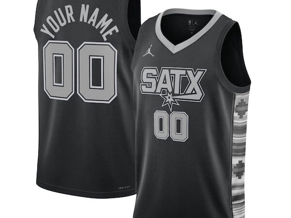 San Antonio Spurs Jordan Brand Unisex 2022/23 Swingman Custom Jersey - Statement Edition - Black