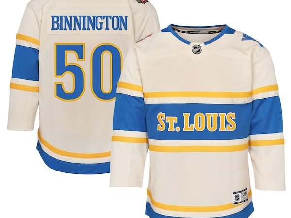 Jordan Binnington St. Louis Blues Preschool 2025 NHL Winter Classic Premier Player Jersey - Cream
