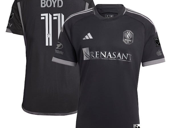 Tyler Boyd Nashville SC adidas 2024 Man In Black Kit Authentic Player Jersey - Black/Yellow