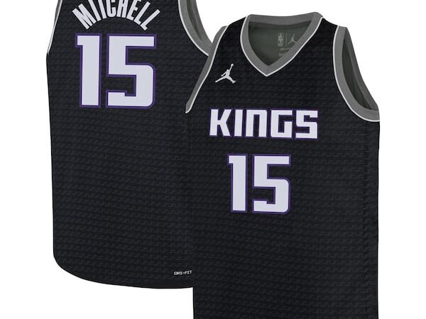 Davion Mitchell Sacramento Kings Jordan Brand Youth Swingman Jersey - Statement Edition - Black