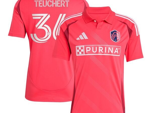 Cedric Teuchert St. Louis City SC adidas 2025 Forever CITY Red Replica Player Jersey - Pink