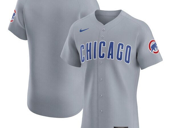 Chicago Cubs Nike Road Vapor Premier Elite Patch Jersey - Gray