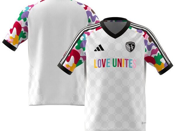 Sporting Kansas City adidas Youth 2024 Pride Pre-Match Top - White