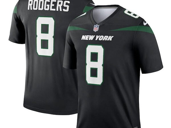 Aaron Rodgers New York Jets Nike Men's Alternate Legend Player Jersey - Stealth Black/Green/White