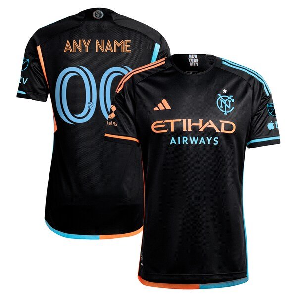 New York City FC adidas 2024 24/7 Kit Authentic Custom Jersey – Black